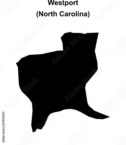 Westport (North Carolina) blank outline map