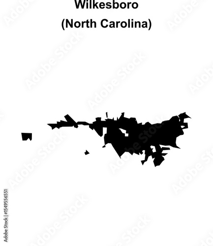 Wilkesboro (North Carolina) blank outline map