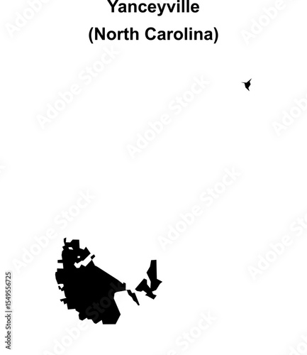 Yanceyville (North Carolina) blank outline map