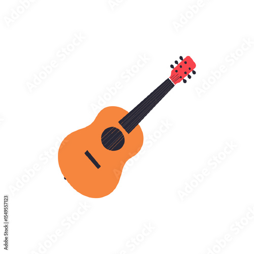 acoustic guitar isolated on white
