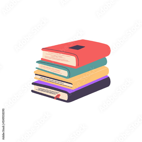 stack of colorful books