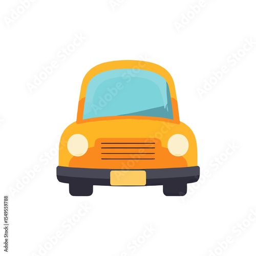 yellow van isolated on white