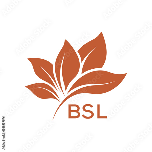 BSL Modern Abstract Botanical Logo with Leaf Motif BSL Later Logo, and Letter mark.
