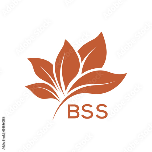 BSS Modern Abstract Botanical Logo with Leaf Motif BSS Later Logo, and Letter mark.
