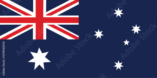 Flags of Australia. Flat element design. White isolated background National Flag. Politics and business concept. Vector illustration.
