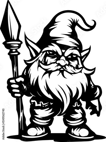 Fantasy Dwarf Warrior Vector Illustration 