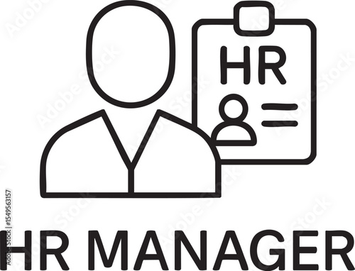 HR Manager Icon Human Resources Management Vector Illustration