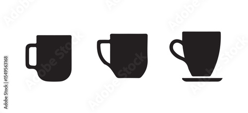 Coffee cup icon set. Cups of coffee tea collection. Hot drink icon. flat design style isolated on white background, vector illustration eps 10.