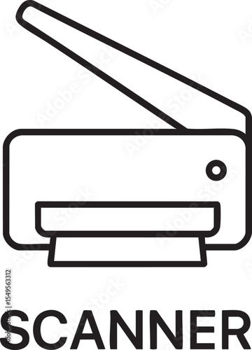 High-Resolution Scanner Icon Flat Design Vector Illustration