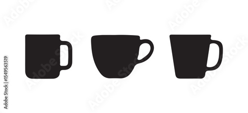 Coffee cup icon set. Cups of coffee tea collection. Hot drink icon. flat design style isolated on white background, vector illustration eps 10.