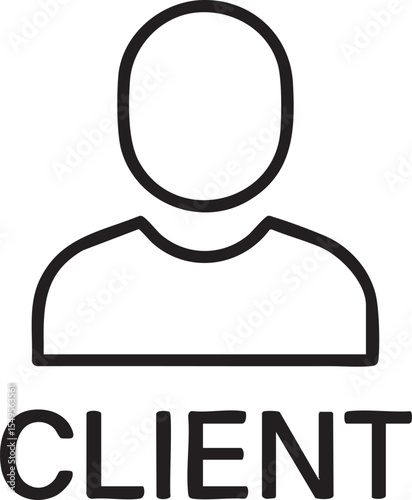 Simple Line Art Icon Client Avatar for Business, Website, and App Design
