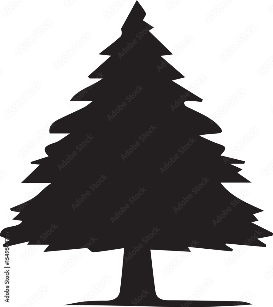 Fototapeta premium Tree Silhouette Vector - Black Tree Icon on White Background for Nature Logos, Wall Art & Eco-Friendly Designs
