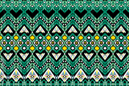 Abstract geometric design of ethnic, western fashion for Pakistani, Indian, Arab rugs, fabric, clothing, rugs, vector illustration, embroidery style, seamless, and wallpaper.