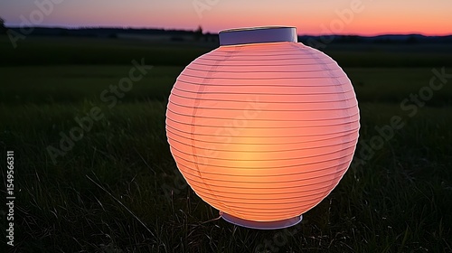 Close-up of paper lanterns glowing softly with warm light against a twilight backdrop showing delicate textures