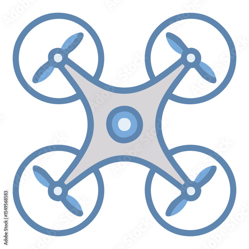 Flat Vector Military Drone Icon for Combat and Surveillance UI

