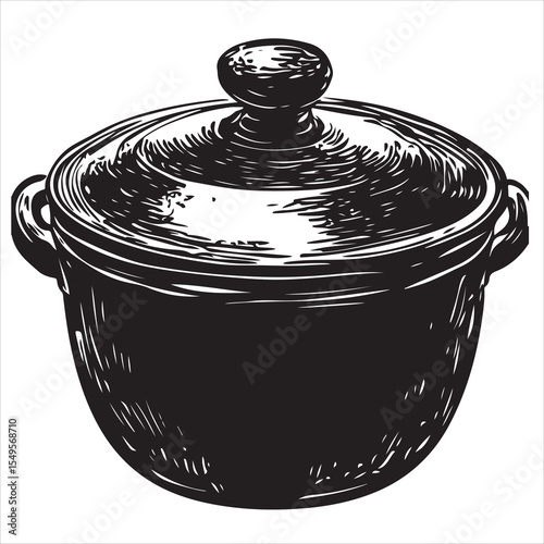 cooking pot silhouette, old pot silhouette, Cooking pot silhouette on white background, Kitchen cooking pots vector icon set, A slow cooker clipart,