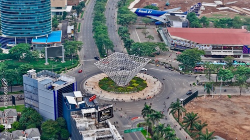 Bekasi, Indonesia - 10 November - Aerial view Landmark Summarecon Bekasi