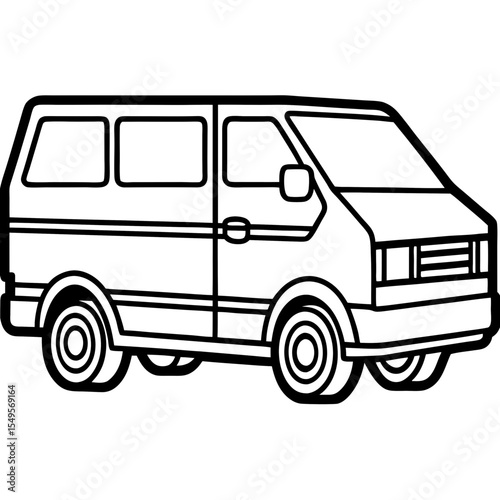 Viper Van line art vector