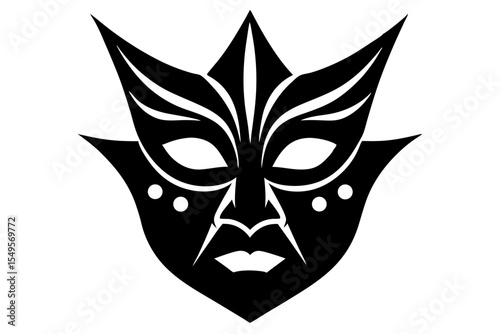 black mask on white