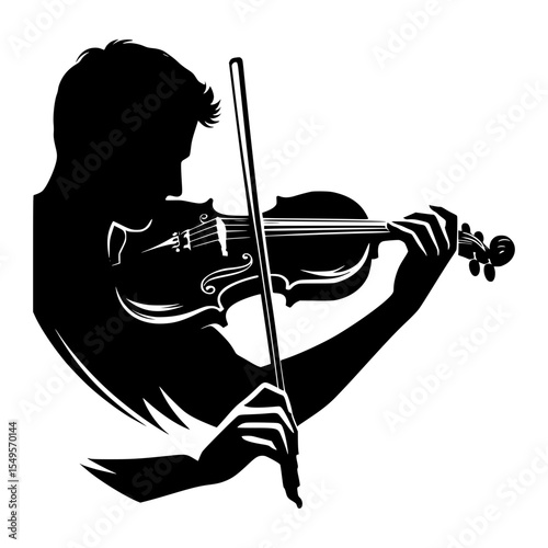 Silhouette of a violinist playing a violin