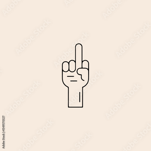Middle finger icon flat vector design.