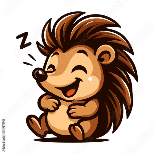 Sleeping hedgehog illustration is so cute