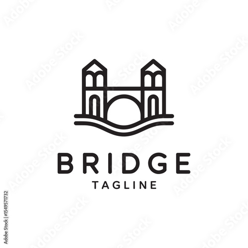 Unique bridge logo Modern and minimalist vector and abstract logo