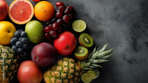 Vibrant Assortment of Fresh Fruits in a Colorful Display