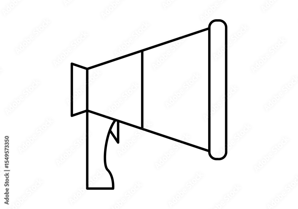 Icono negro de megáfono en fondo blanco
