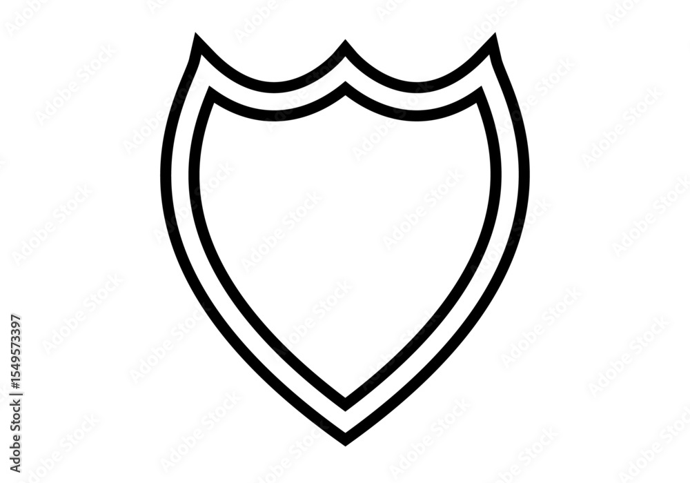 Icono negro de escudo en fondo blanco