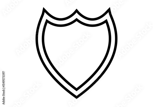 Icono negro de escudo en fondo blanco