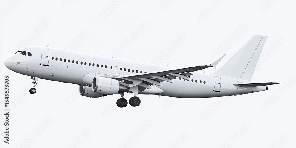 Fototapeta premium White passenger jet in flight (1)