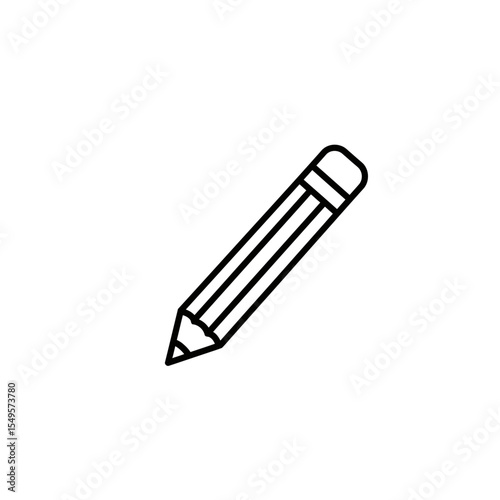 Simple line drawing of a sharpened pencil, ready for writing or sketching.