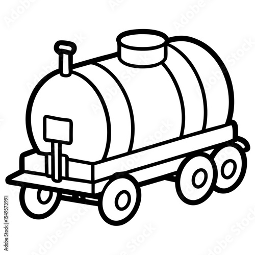 Water Tanker  line art vector