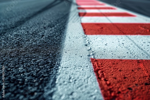 Clear Pixel Image of CloseUp of a Red and White Kerb on a Race Track