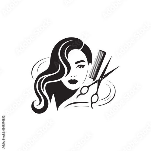 Unique beauty hair salon logo Modern and minimalist vector and abstract logo