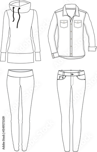Women flat templates vectör set 