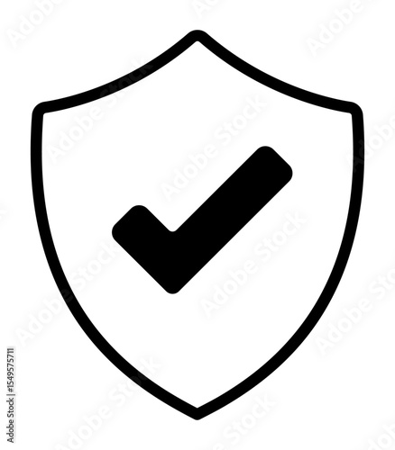Shield of Approval: A simple yet powerful graphic featuring a shield with a checkmark, symbolizing security, protection, and validation.