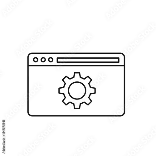 A browser window icon with a gear symbol inside, representing settings or configuration.