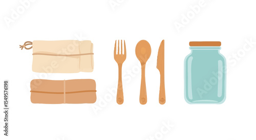 Celebrate International Plastic Bag Free Day Eco-Friendly Reusable Utensils and Containers