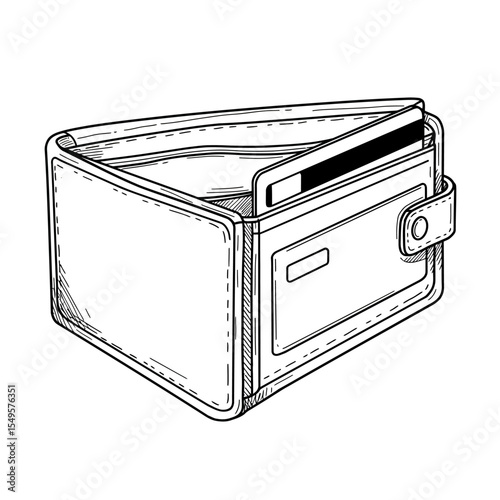 Open leather wallet with credit cards, showing interior compartments.