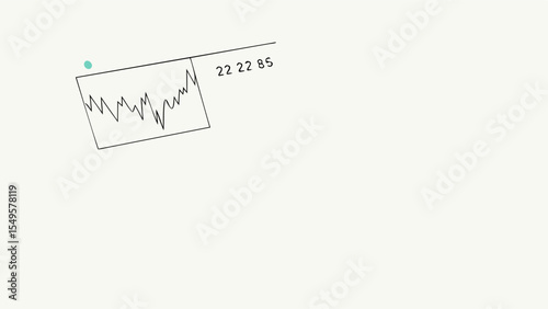 Abstract Financial Chart with Numbers and a Teal Dot.