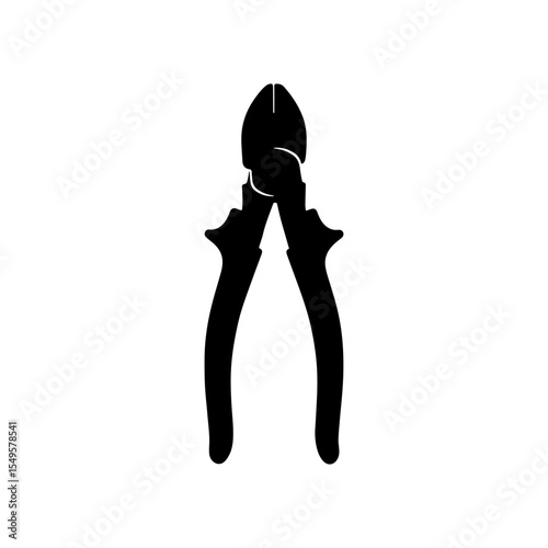 Pliers silhouette icon vector flat design.