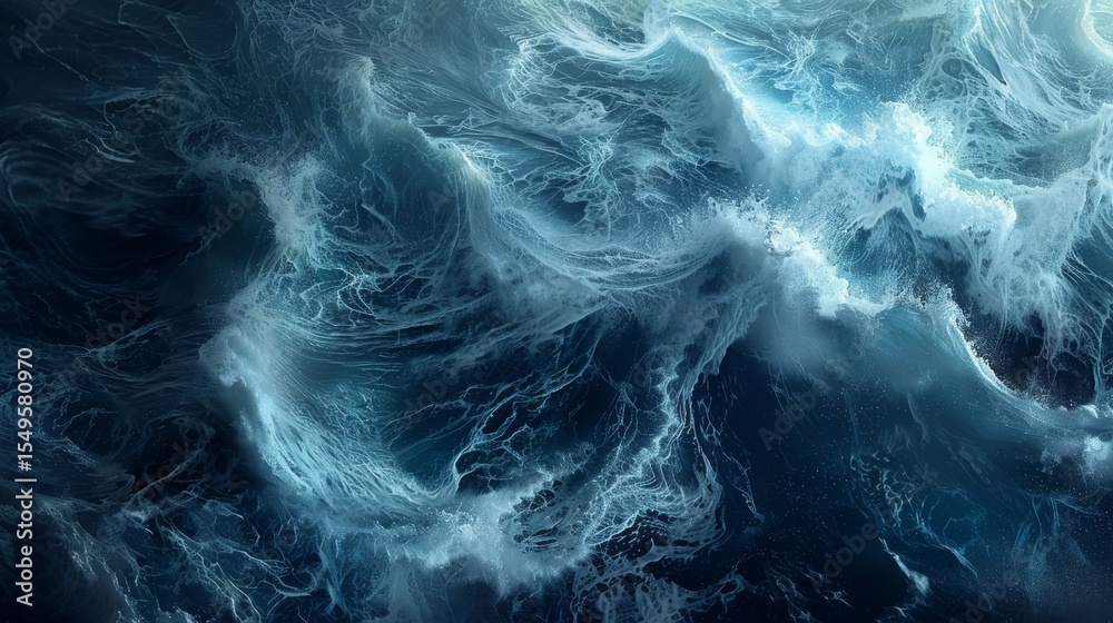 Obraz premium Swirling Ocean Depths: Abstract Blue Water Texture
