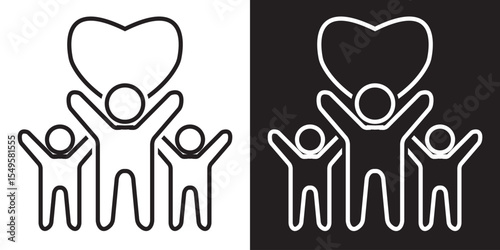 Social welfare black and white icon. vector illustration. EPS 10/AI