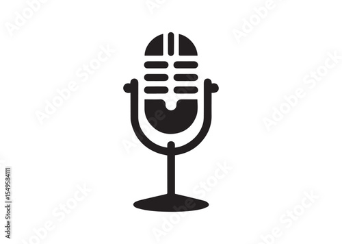 Mic stand silhouette vector, Mic stand Icon