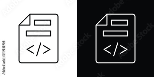 programming document icon set. contain representation of coding files and development documentation for digital project icon, thin line and color style symbol sign. vector illustration