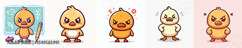 cute duck vector is showing angry expression