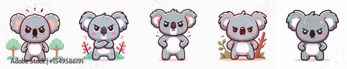 cute koala vector is showing angry expression