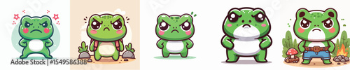 funny frog vector is showing angry expression